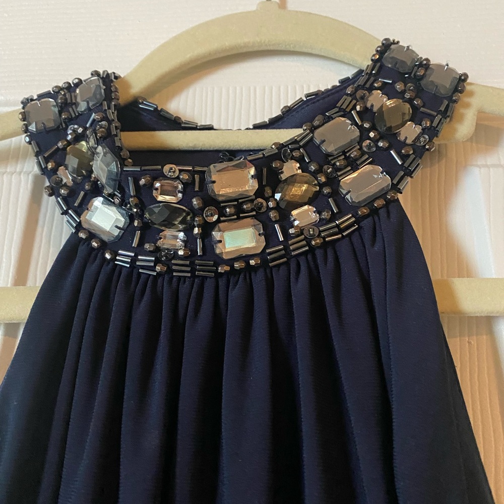 Xscape Halter Dress- Navy - Picture 8 of 8